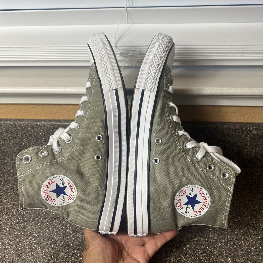 Converse Chuck Taylor All Star Gray Canvas Classic Hi Top Men 9 Sneaker Women 11